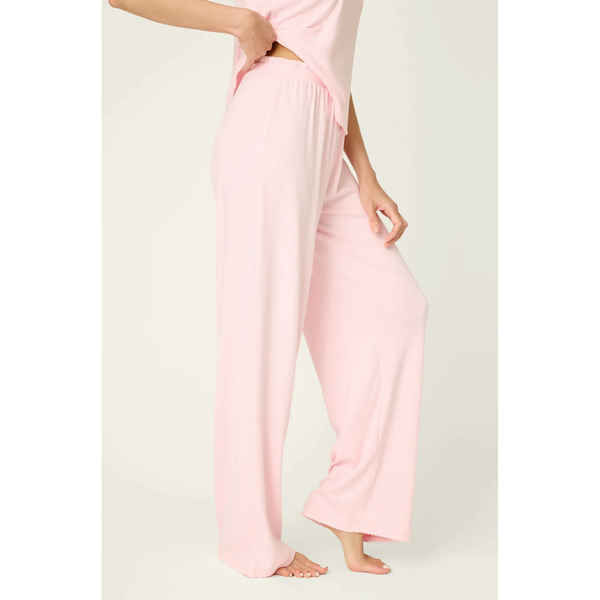 Pointelle Essentials Open Leg Pants in Ballet Pink - Romantiques