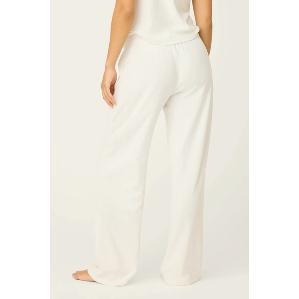 Pointelle Essentials Open Leg Pants in Ivory - Romantiques