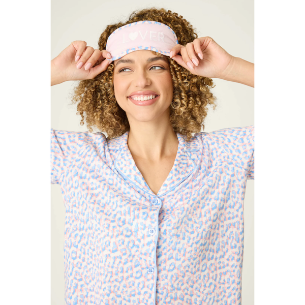 Animal Lover Leopard Print 3-Piece Shorts Set in Bluebird - Romantiques