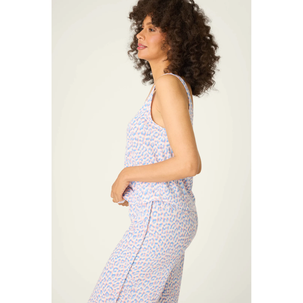 Animal Lover Leopard Print Tank & Pants Set in Bluebird - Romantiques