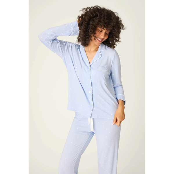 Modal Basics Star Print 3-Piece PJ Set in Blue - Romantiques