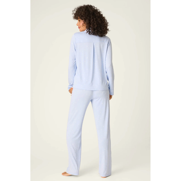 Modal Basics Star Print 3-Piece PJ Set in Blue - Romantiques