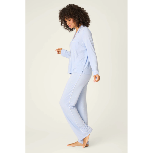 Modal Basics Star Print 3-Piece PJ Set in Blue - Romantiques