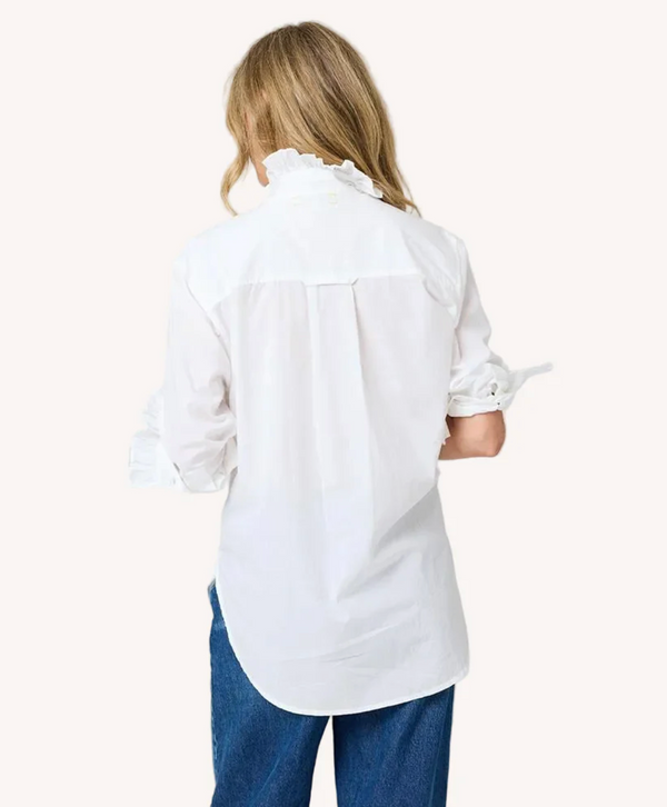 Kerri Rosenthal Mia Ruffle Shirt in White - Romantiques