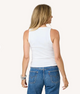 Kerri Rosenthal Cotton Blend Ribbed Tank in White - Romantiques