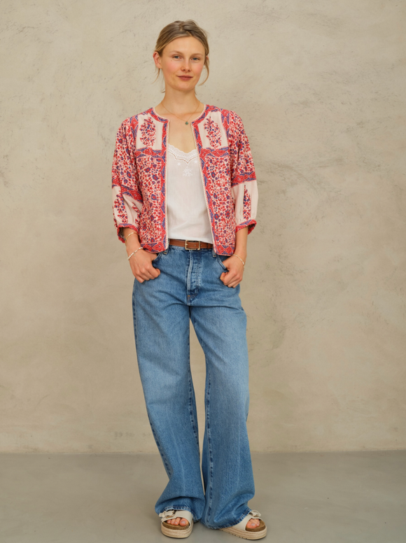 Della Printed Rose Jacket - Romantiques