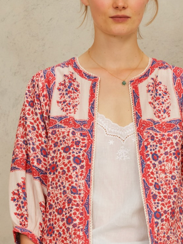 Della Printed Rose Jacket - Romantiques