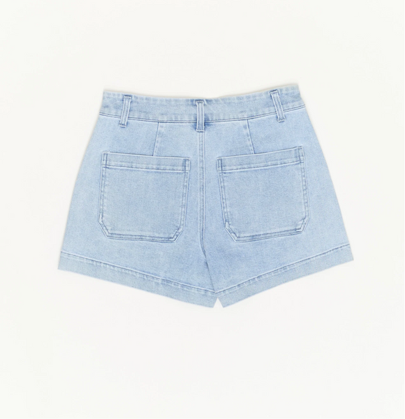 Oat NYC High Rise Patch Short in Powder Light - Romantiques