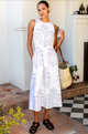 Emerson Fry Studio Linen Sundress in Maeve Indigo Outline - Romantiques