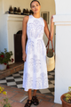 Emerson Fry Studio Linen Sundress in Maeve Indigo Outline - Romantiques