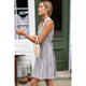 Indi Tier Short Dress in Aradonis Stripe Storm Grey - Romantiques