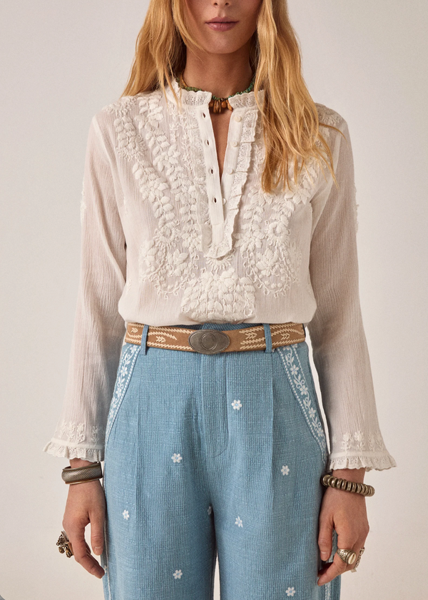 Bilbao Gabriela Blouse in Off White - Romantiques