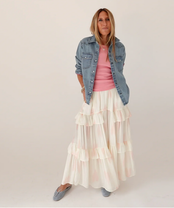 Kerri Rosenthal Western Pia Shirt in True Denim - Romantiques