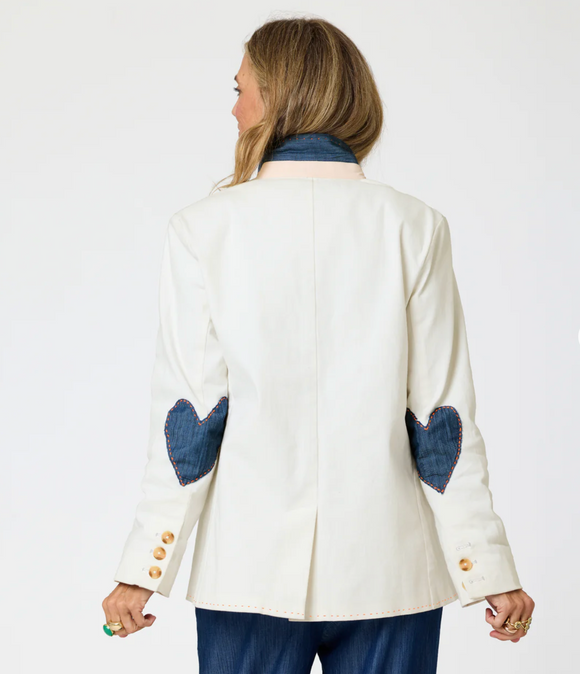 Kerri Rosenthal Summer Cotton Blazer in Cream - Romantiques