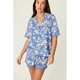 Floral Dreams Short Sleeve PJ Shorts Set in Twilight Garden - Romantiques