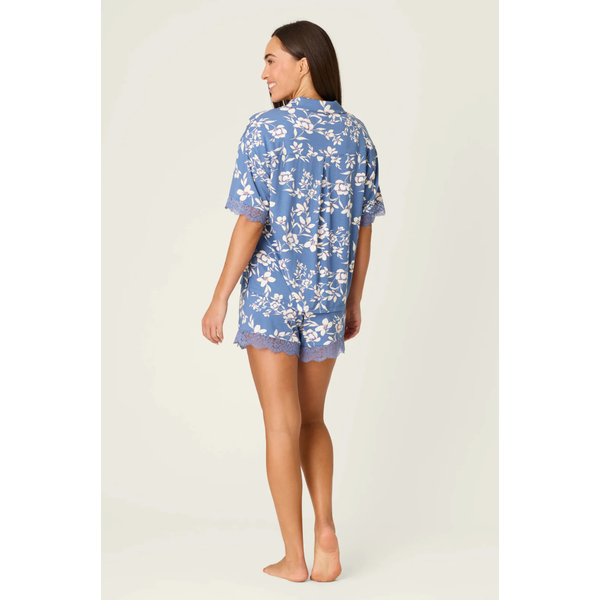 Floral Dreams Short Sleeve PJ Shorts Set in Twilight Garden - Romantiques