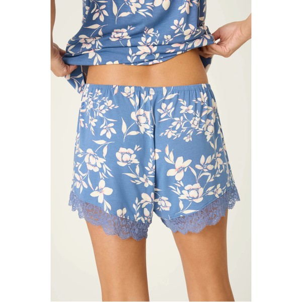 Floral Dreams Cami and Shorts PJ Set in Twilight Garden - Romantiques