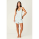 Salty Cadillac Striped PJ Short Set in Light Blue - Romantiques