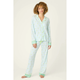 Salty Cadillac Striped Long Sleeve PJ Set in Light Blue - Romantiques