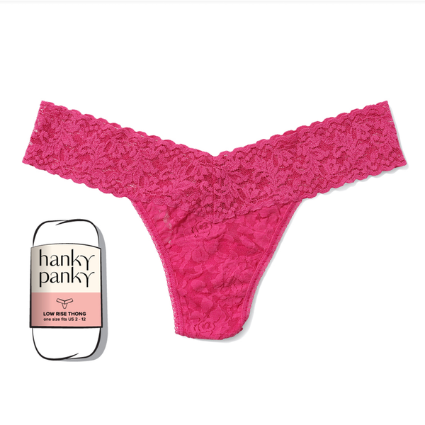 Hanky Panky Signature Lace Low Rise Thong in Dragonfruit - Romantiques
