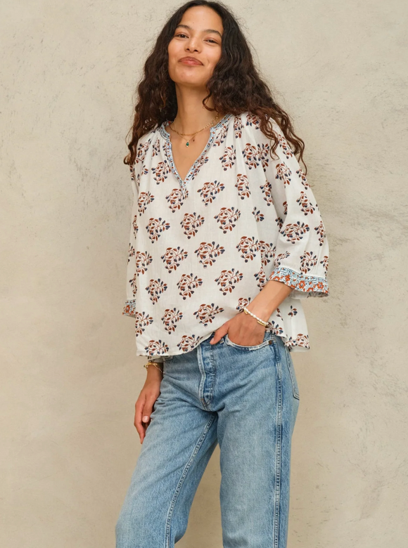 M.A.B.E. Stella Print L/S Top - Romantiques