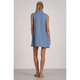Denim Flower Sleeveless Button Down Mini Dress - Romantiques