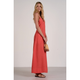 Havana V-Neck Spaghetti Strap Maxi Dress in Red - Romantiques