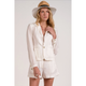 Graciella Linen Blazer in White - Romantiques