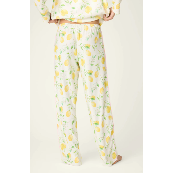 PJ Salvage La Dolce Spritz Lemon Zest Pajama Pants in Ivory - Romantiques