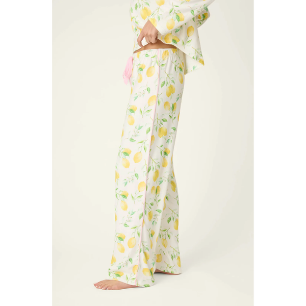 PJ Salvage La Dolce Spritz Lemon Zest Pajama Pants in Ivory - Romantiques