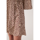 Solar Corrida Printed Wrap Mini Dress in Beige - Romantiques