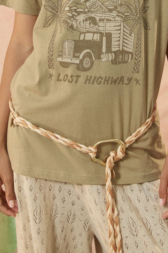 Lovers & Dreamers Rope Belt in Sand - Romantiques