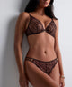 Aubade Crazy in Love Tanga in Satin Brown - Romantiques