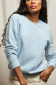 Ziggy Inside Out Shrunken Crew Sweatshirt In Powder Blue - Romantiques