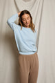 Ziggy Inside Out Shrunken Crew Sweatshirt In Powder Blue - Romantiques