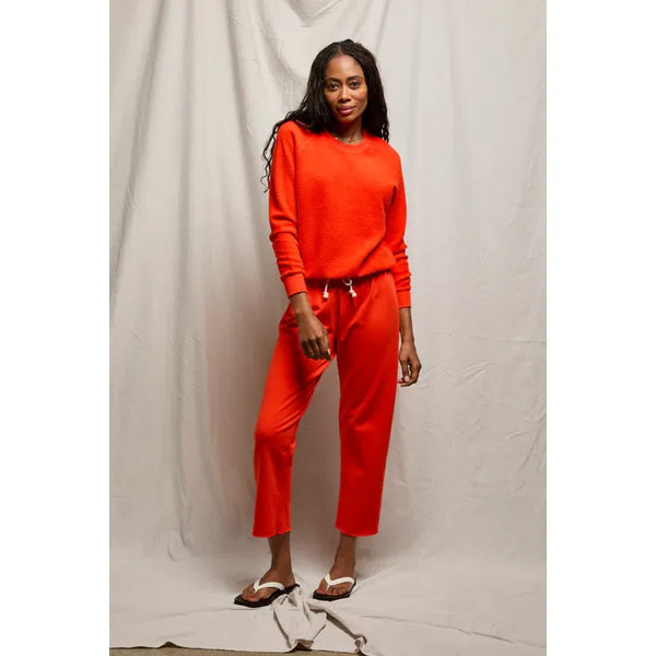 Jamaica Beach Fleece Capri Pant in Tomato - Romantiques