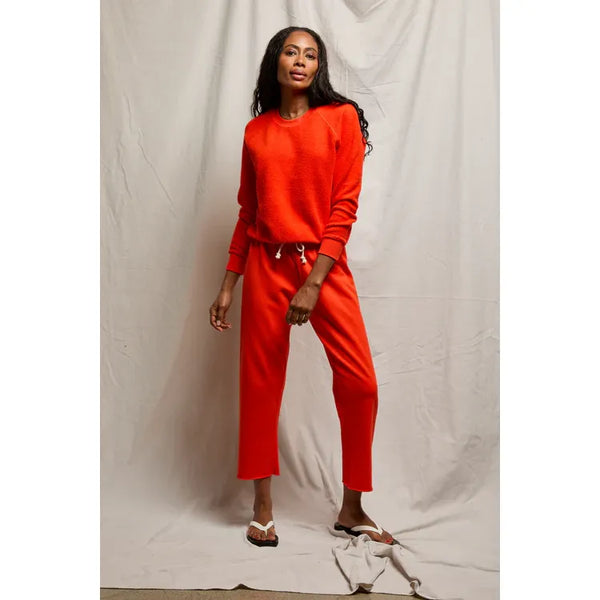 Jamaica Beach Fleece Capri Pant in Tomato - Romantiques