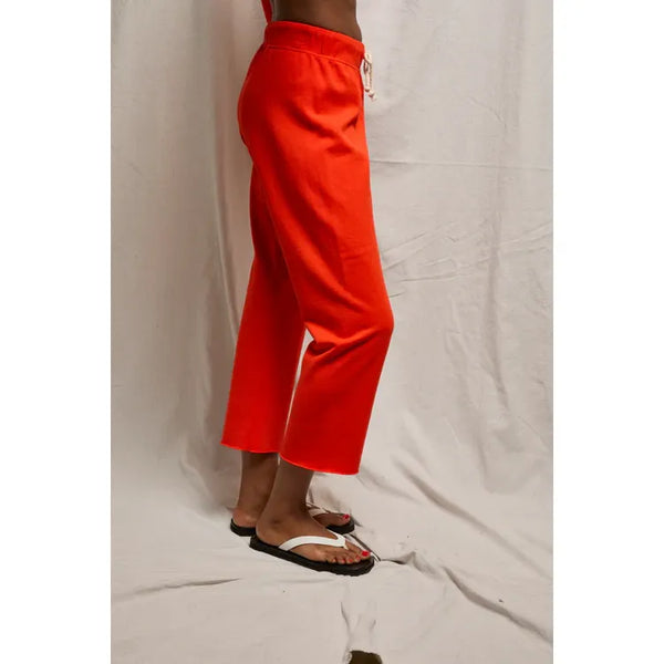 Jamaica Beach Fleece Capri Pant in Tomato - Romantiques