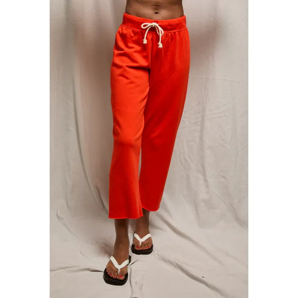 Jamaica Beach Fleece Capri Pant in Tomato - Romantiques