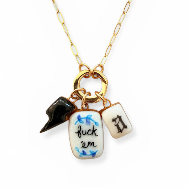 Shà Parlé Paperclip Chain With Charm Holder 17"-19" - Romantiques