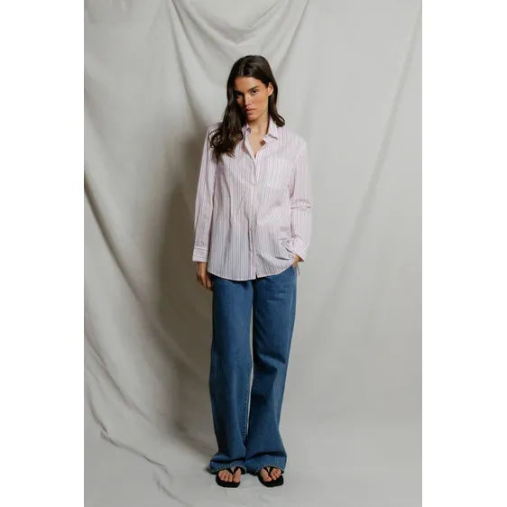 Avalon Cotton Poplin Button-Down Shirt - Romantiques
