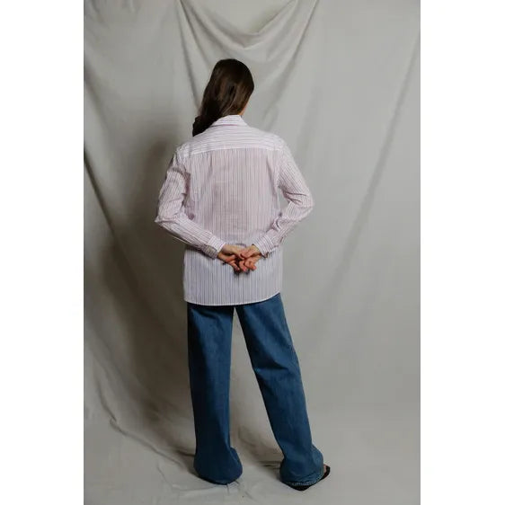 Avalon Cotton Poplin Button-Down Shirt - Romantiques