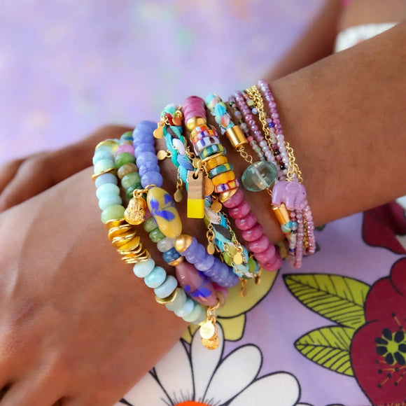 Catherine Page Skittles Elastic Bracelet in Pink Cherry - Romantiques