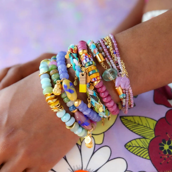 Catherine Page Skittles Elastic Bracelet in Pink Cherry - Romantiques