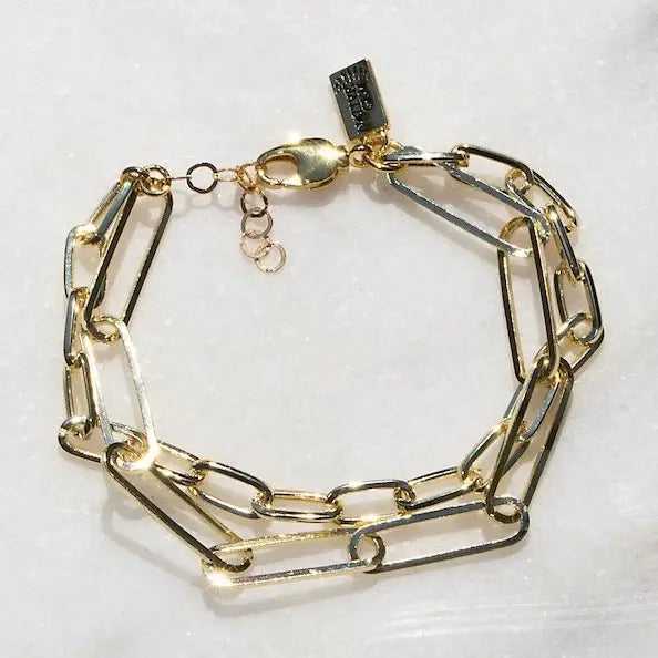 Paper Clip Bracelet in 14K Gold Vermeil - Romantiques