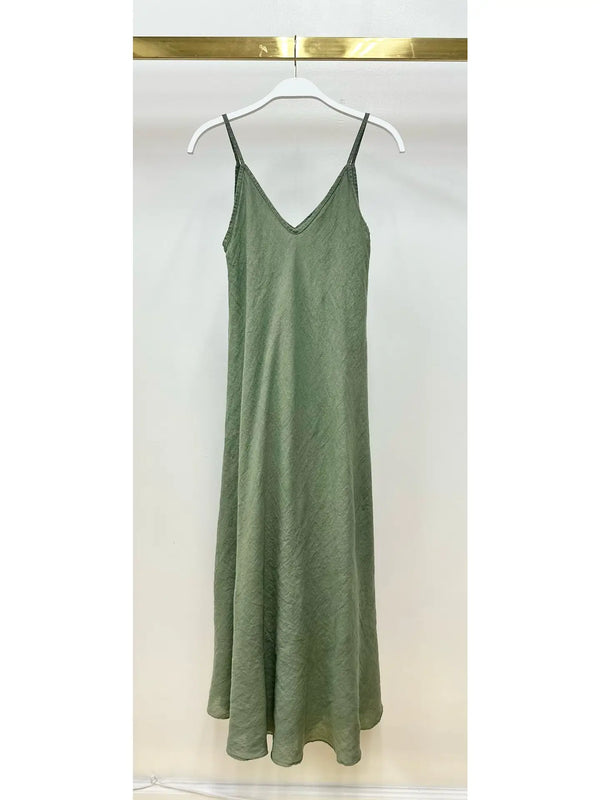 Claire Maxi Linen Slip Dress - Romantiques