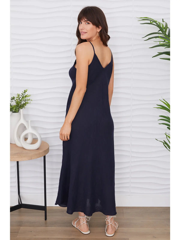 Claire Maxi Linen Slip Dress - Romantiques