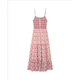 Floral dress with thin straps on a white background