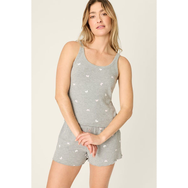 Peachy Mix Short Set in Heather Gray - Romantiques