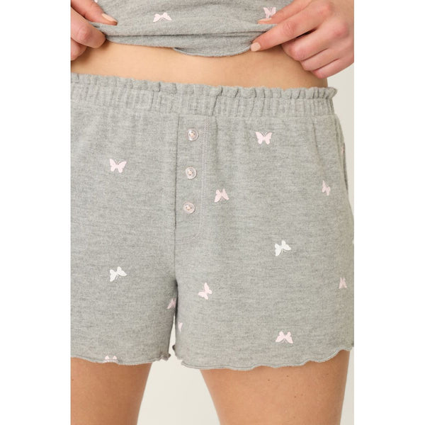 Peachy Mix Short Set in Heather Gray - Romantiques